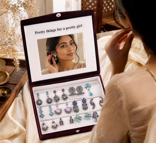 FUBS Tumhari Aankhein Mirror Box 12 Pairs Earrings - Image 4