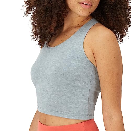 Hanes Light Workout, 3-Pack, Stretch-Cotton Cropped Yoga Tank Tops for Women with Built-in Bra3