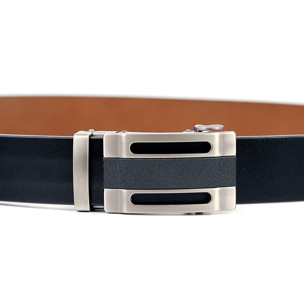 Cintura, Uomo Cintura in Pelle di Lusso di Lusso Black Bowhide Pantalone Cinturino Cinturino in Lega Fibbia a Fibbia Automatica retrò Cinghie (Belt Length : Length 110cm, Color : Nero)