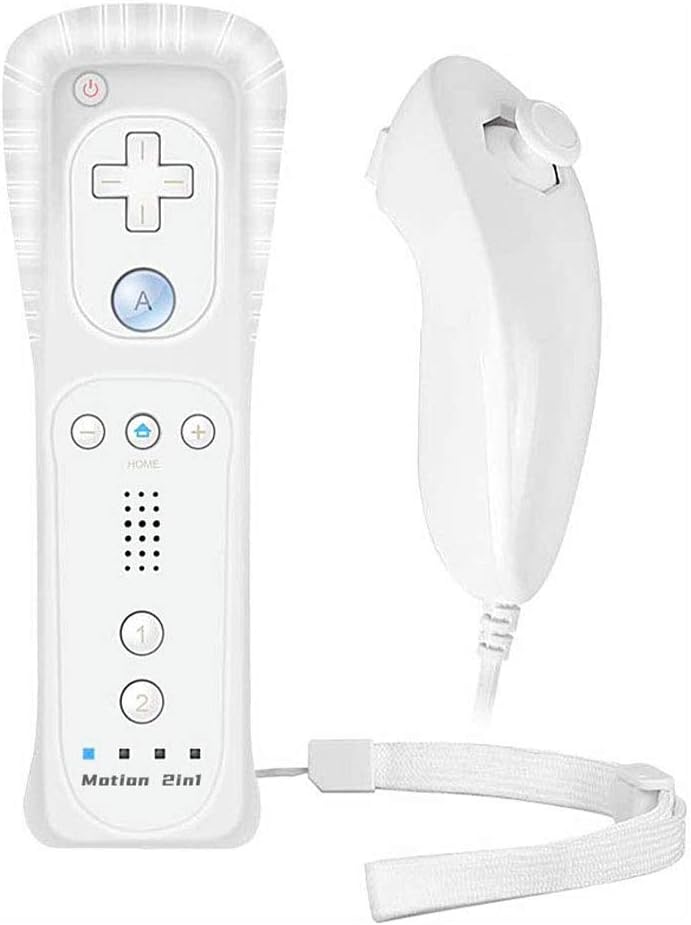 SKEIDO Nunchuck Motion Plus Remote Controller Set for Nintendo Wii, Wii U-white item_name