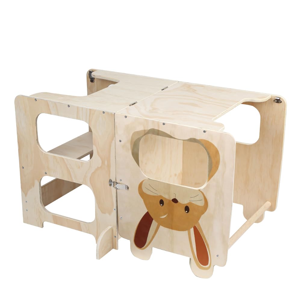 Tour di apprendimento trasformabile con lavagna nera, versatile e sicura per bambini, 2-in-1 Learning Chair, ideale per imparare, disegnare e giocare a casa(87 x 42 x 38,5 cm)