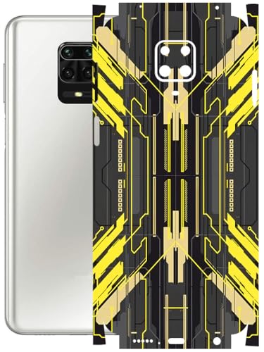 Image of AtOdds - Full Body Back Screen Guard Protector Film - Lamination Wrap Skin Sticker Compatible with REDMI Note 9 PRO MAX | Scratchproof Matte Finish (Cyber Yellow)