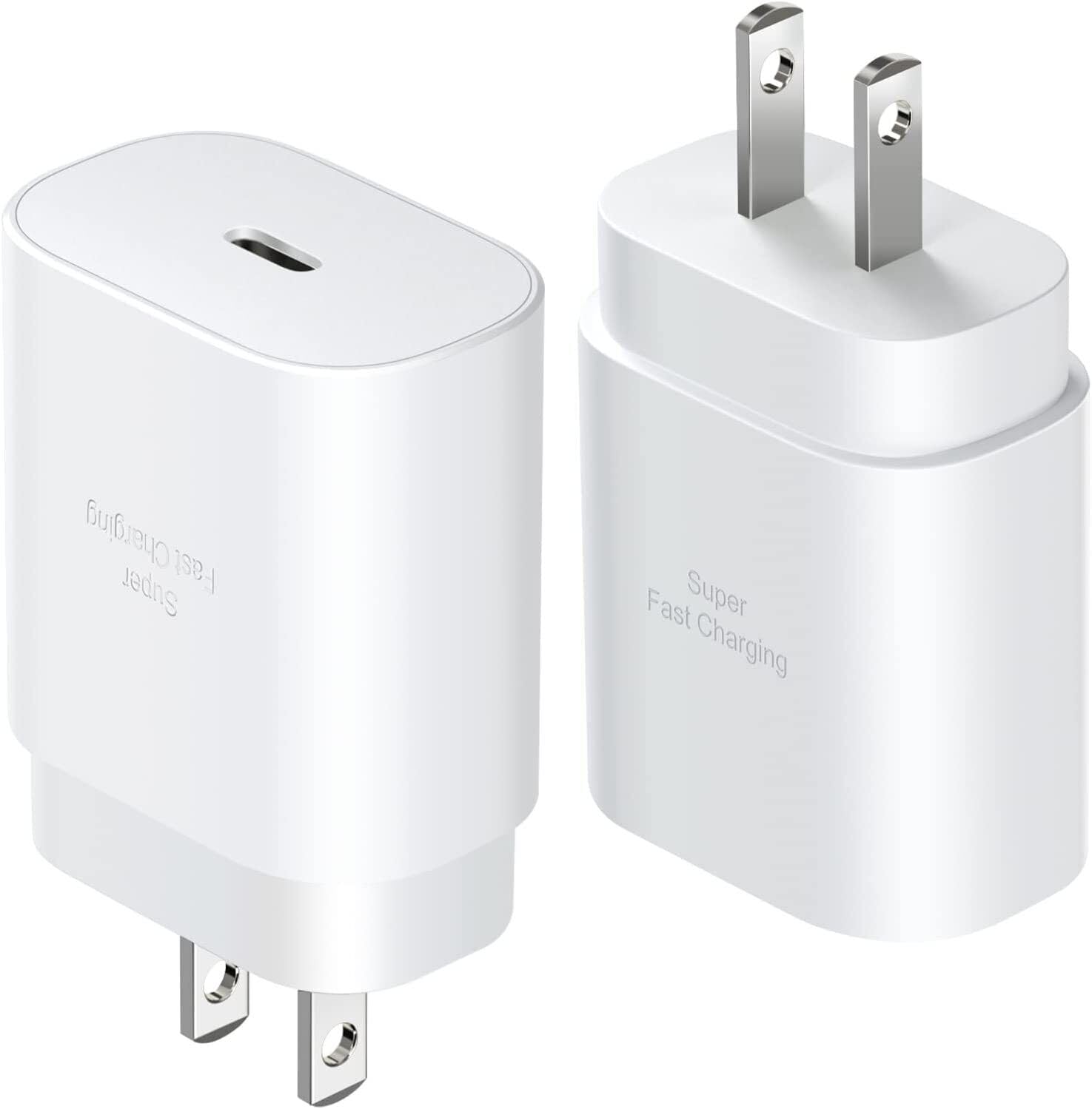 Adaptive Fast Charging Wall Charger Adapter Compatible Samsung Galaxy S6 S7 S8 S9 S10 / Edge/Plus/Active, Note 5,Note 8, Note 9, LG G5 G6 G7 V20 V30 ThinQ Plus EP-TA20JBE Quick Charge (2 Pack)