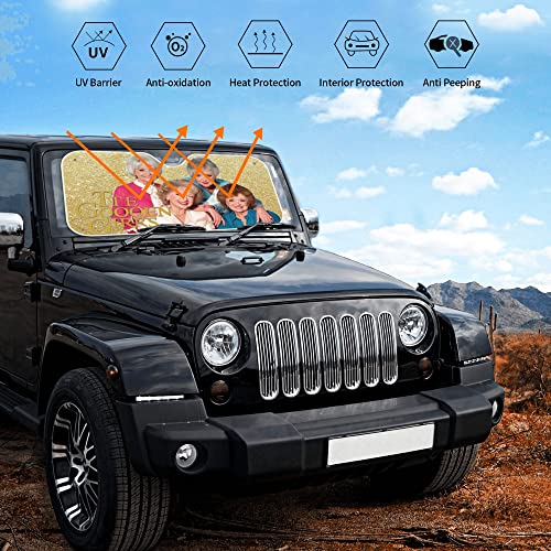 Gold Anime Car Windshield Sun Shade For Girls Foldable Front Window Sunshade For Suv Truck Universal Auto Sun Blocker Visor Protector #TOP5