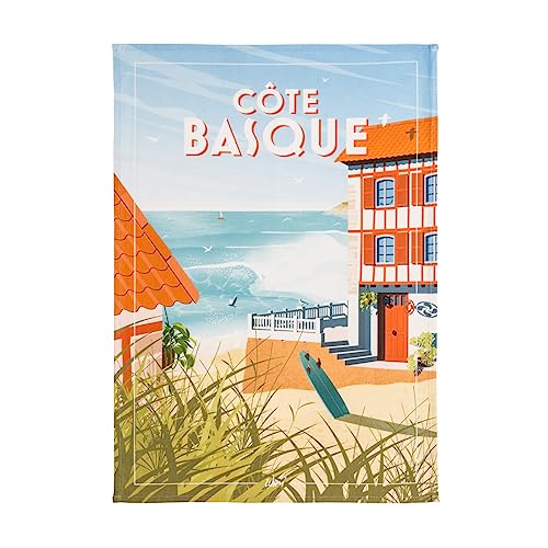 Torchon en Coton imprimé, Wim Côte Basque, 50x75 cm, Coucke