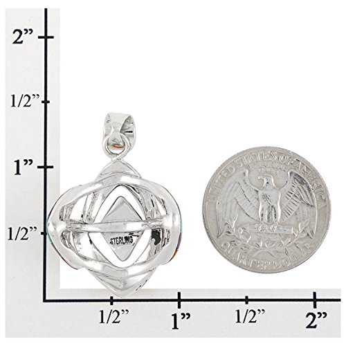 Turquoise Necklace 925 Sterling Silver & Genuine Turquoise and Semiprecious Gemstones Pendant 20" - Image 5