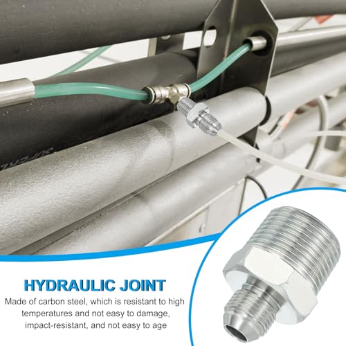 Image of PATIKIL Pipe Adapter Connector 3 /4 inch Male 74 Flare JIC x 1 inch Male R Pipe Fitting 2 Pcs Oil Feed Restrictor Fitting Hydraulic Connector for Oil Steam Water Pipelines System