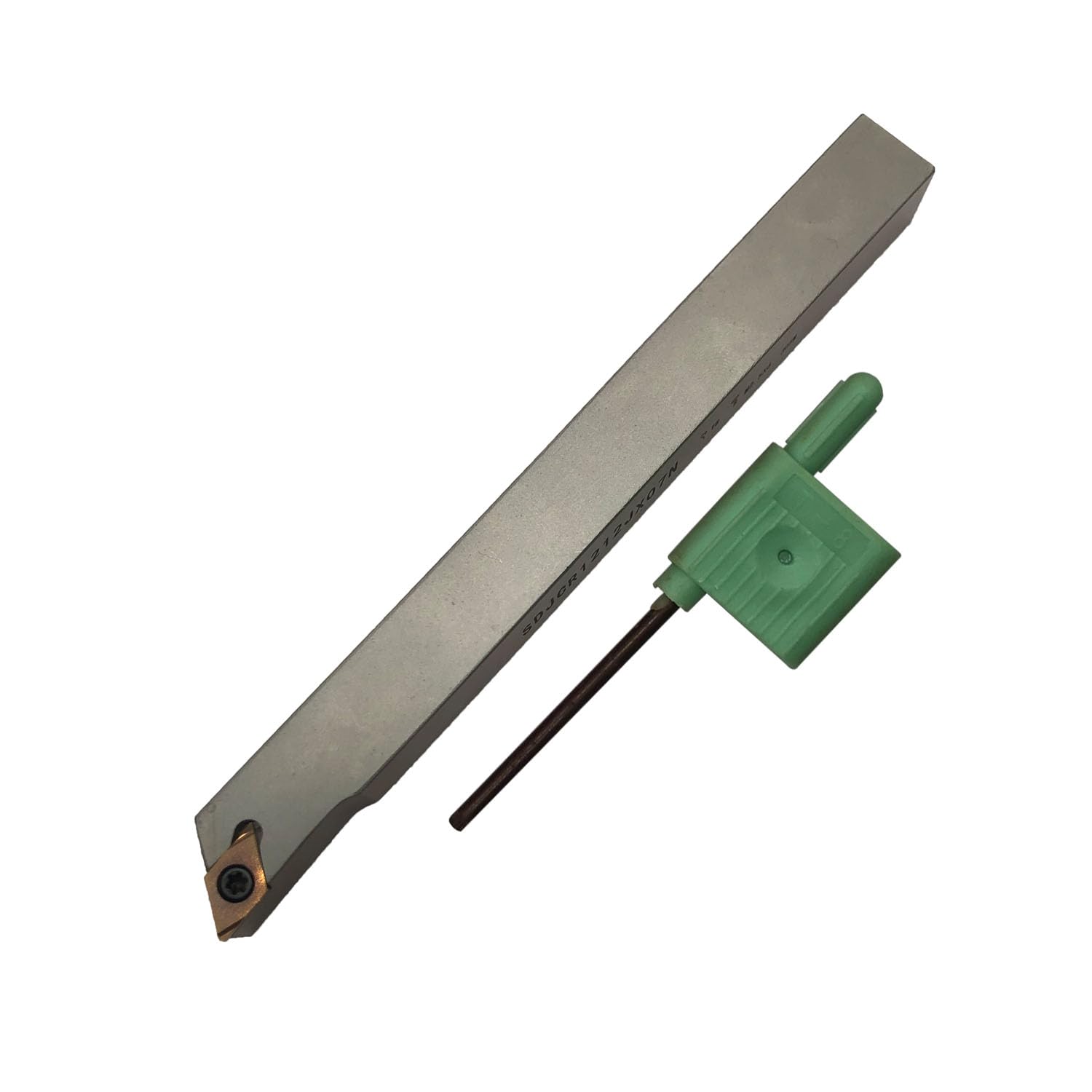 Juego de 12 brocas de metal para herramientas giratorias DCGT070201 con portaherramientas de 1/2 vástago y puntas de acero inoxidable pulido.