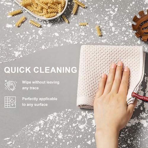 Image of joybest Cotton Kitchen Dish Cloths, 8-Pack Waffle Weave Ultra Soft Absorbent Dish Towels Washcloths Quick Drying Dish Rags, 12x12 Inches, Beige