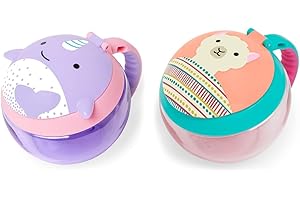 Skip Hop Baby Snack Container Zoo Snack Cup Narwhal and Llama 2-Pack