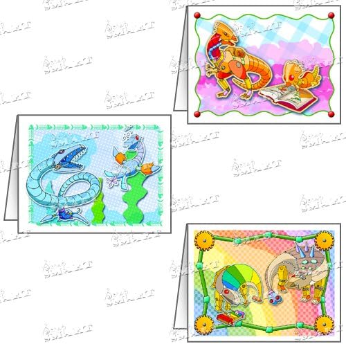 Miniatura 5 de ScrapSMART - Dinosaur Robots Cards & Envelopes Software Collection - Microsoft Word, Jpeg, PDF files Download