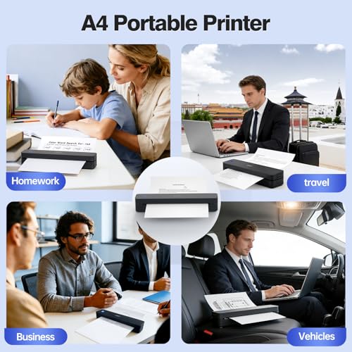 Image of iDPRT Portable Thermal Printer Wireless for Travel, Printers for Home Use, Come with Carry Case& 10 Sheets Thermal Paper, Support 8.5x11 US Letter&A4 Thermal Paper, Compatible with Phone Laptop