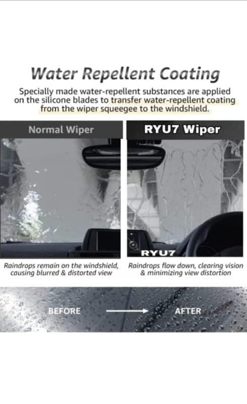 Image of Front Wiper Blade Exact Fit Design Compatible with A6(2012-2019 model) Pack of 2