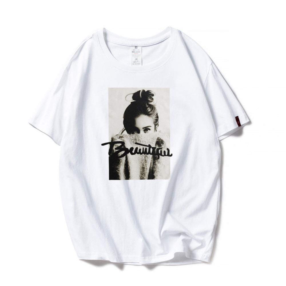 Camiseta mujer algodón casual que evita transparencias en negro y blanco 2