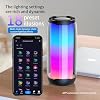 Portable Bluetooth Speaker, Clear Sound, RGB Lights Sync to Music TF-Card Wireless BT 5.3 Dual Stereo Pairing Wireless Speaker for Outdoor, Home, Party, Beach, Shower