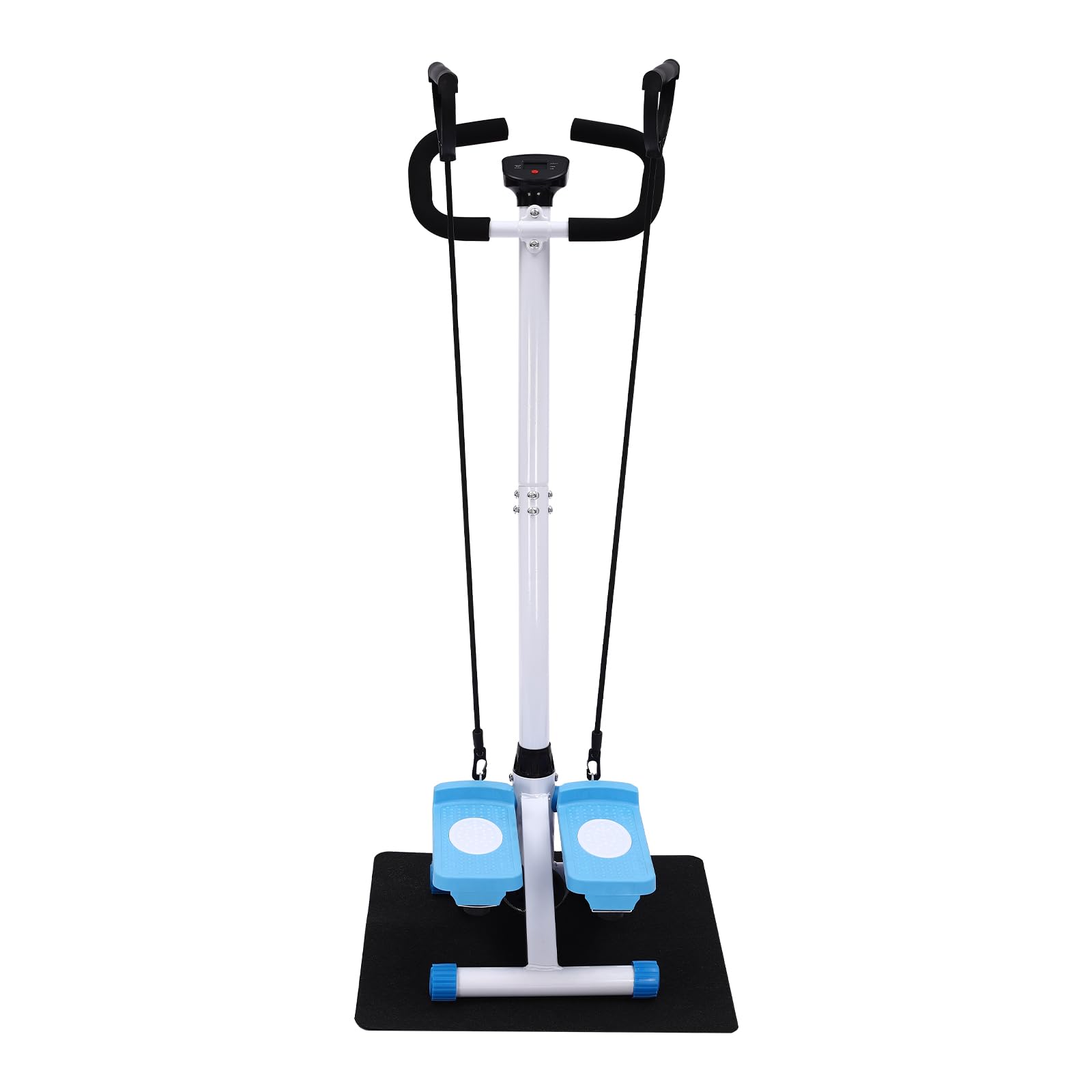 Stepper schodowy 2 w 1 do domu z linami Power Rope i kierownicą, z monitorem LCD, cichy trener do 150 kg, stepper fitness do efektywnego treningu nóg, ramion, pośladków, odchudzania i kształtowania