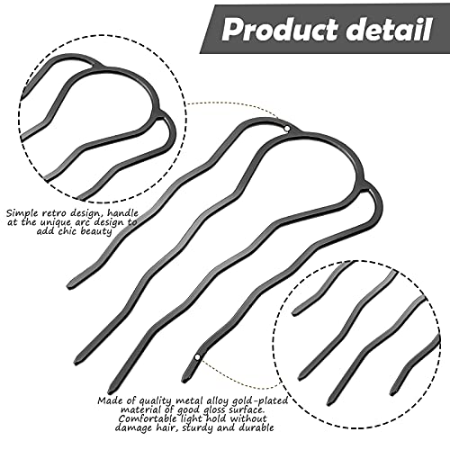 image for Chuangdi 6 Pcs French Hair Pin Metal Hair Forks Clip U Shaped Updo Bun