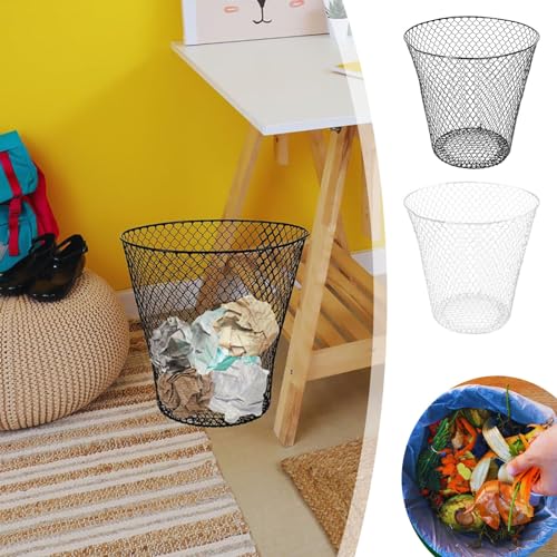 Caneca de basura redonda de malla metálica 9 pulgadas miniatura 2