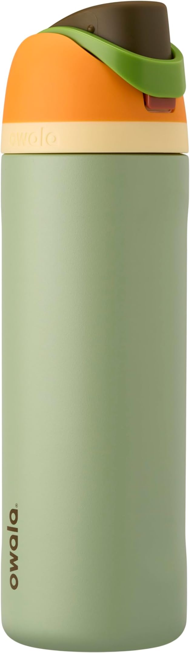 Owala FreeSip Insulated Stainless Steel Water Bottle with Straw for Sports and Travel, BPA-Free, 24-oz, Orange/Green (Camo Cool)