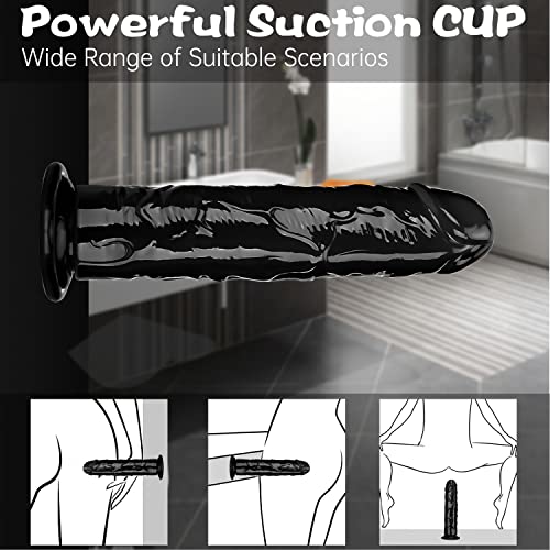 Miniatura 6 de Consolador Pequeño, Suave Y Realista, Juguete Sexual De Gelatina Transparente Con Fuerte Ventosa Para Mujeres Hombres Gays, Juguete Sexual Para Adultos Y Juegos Black, 19 Cm