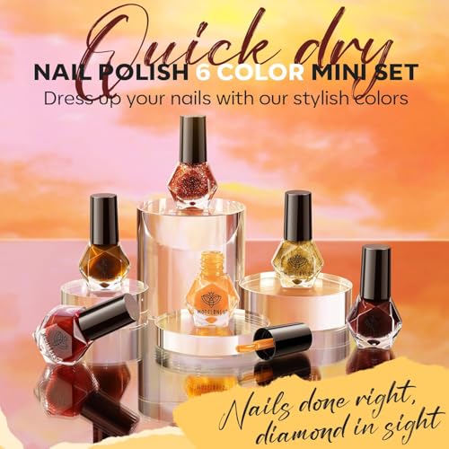 Image of modelones Fall Nail Polish Set, 6 Colors Quick Dry, Nail Art Kit