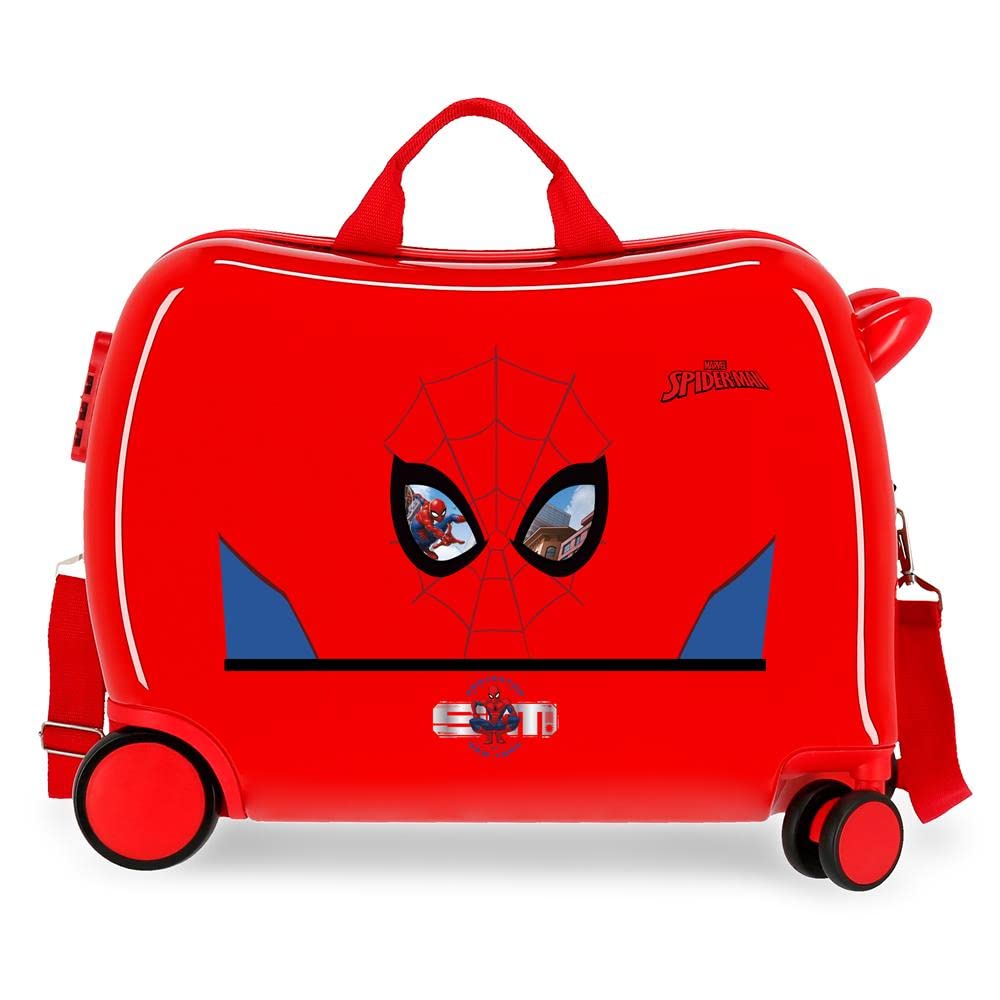 Marvel Spiderman Protector Maleta Infantil Rojo 50x39x20 cms Rígida ABS Cierre de combinación lateral 34L 1,8 kgs 4 Ruedas Equipaje de Mano