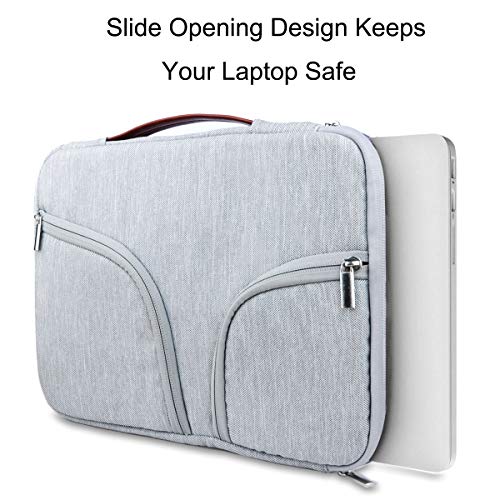 HESTECH Chromebook Case, 11.6-12.3 inch Laptop Sleeve Case Bag Handle Front Pockets Compatible with Acer Chromebook r11/HP Stream/Samsung Chromebook/MacBook air 11/ Surface Pro3/Pro4, Gray