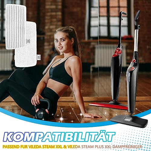 10 Stück für Vileda Steam PLUS XXL Dampfreiniger Ersatzbezüge, Waschbar Mikrofaser Ersatzbezug Kompatibel mit Vileda Steam XXL Dampfreiniger - für Vileda Dampfreiniger Ersatzbezüge (5 Grau + 5 Weiß)