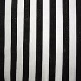 Largeur : 114 cm. Tissu en polycoton - Motif à rayures de 11 mm noir/blanc (au mètre)
