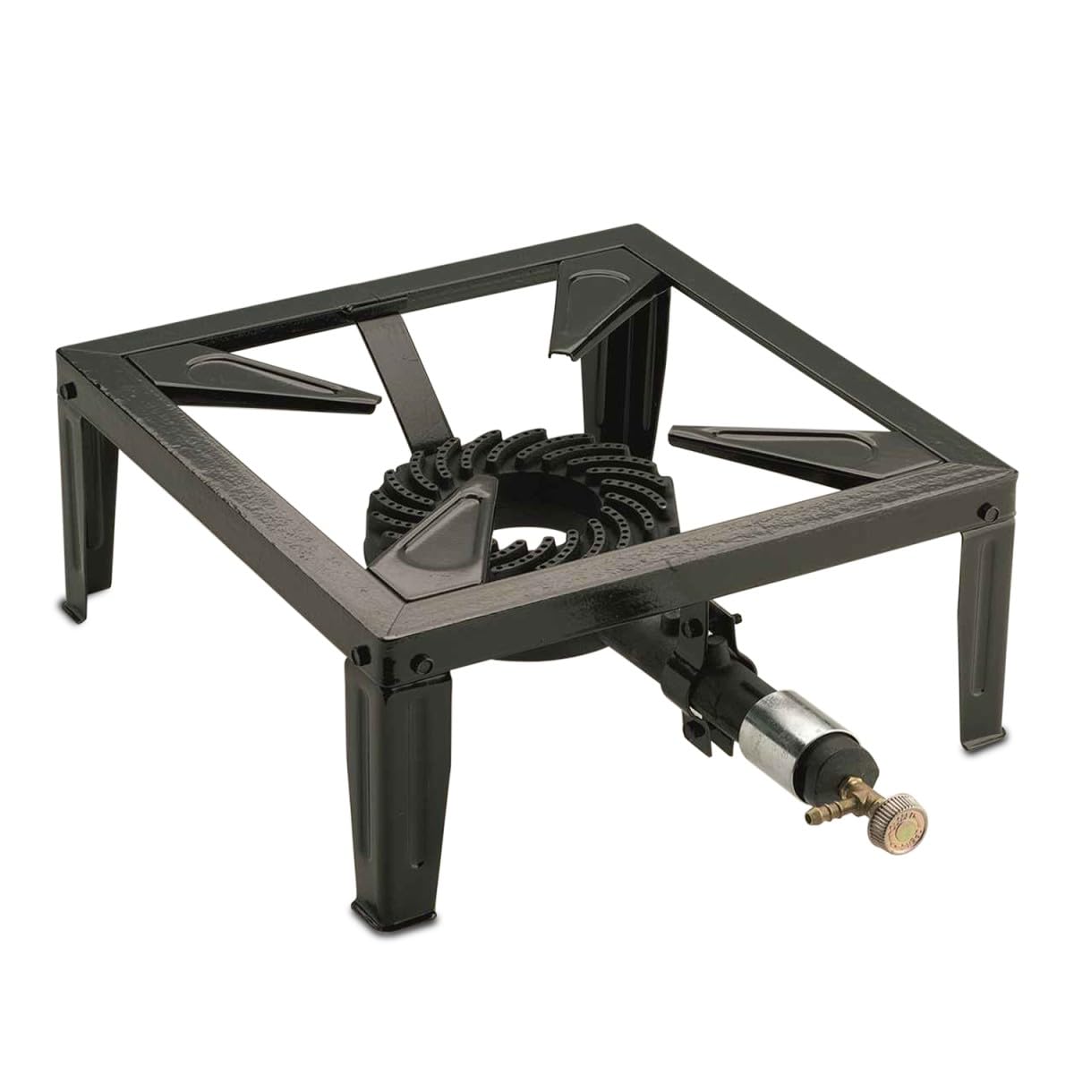 INTEC - Hornillo de gas 7,5 KW acero esmaltado quemador de hierro fundido hornillo catering 4 patas de cocción exterior