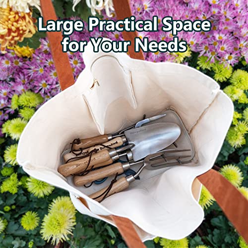 Image of Garden Tool Bag, Canvas Garden Tote With Pockets for Gardening