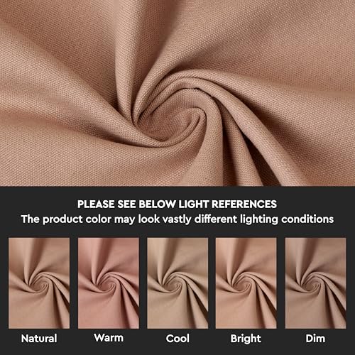 Image of Encasa XO Table Runner for 4 to 6 Seater | Cotton Canvas Fabric | Size 13x72 in | Tan Solid Color | Machine Washable & Durable