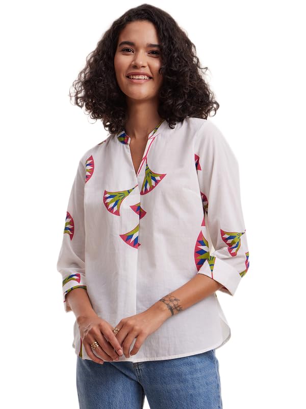 pink fort Women's Cotton Floral Shirt Style Top-picture-54