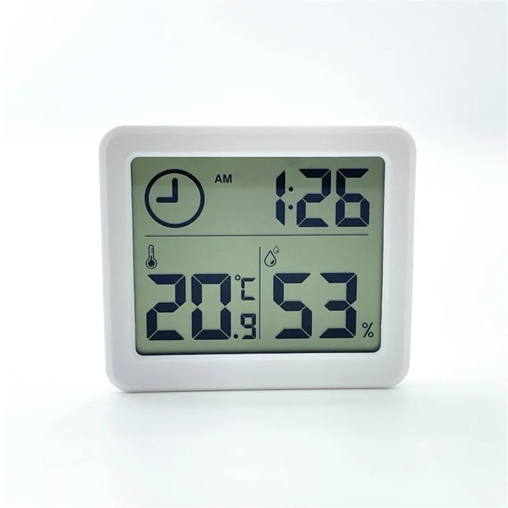 1/3/5/10 szt. Termometr wielofunkcyjny higrometr automatyczny elektroniczny zegarek do monitorowania wilgotności 3,2 cala duży ekran termometr (biały, 10 sztuk)