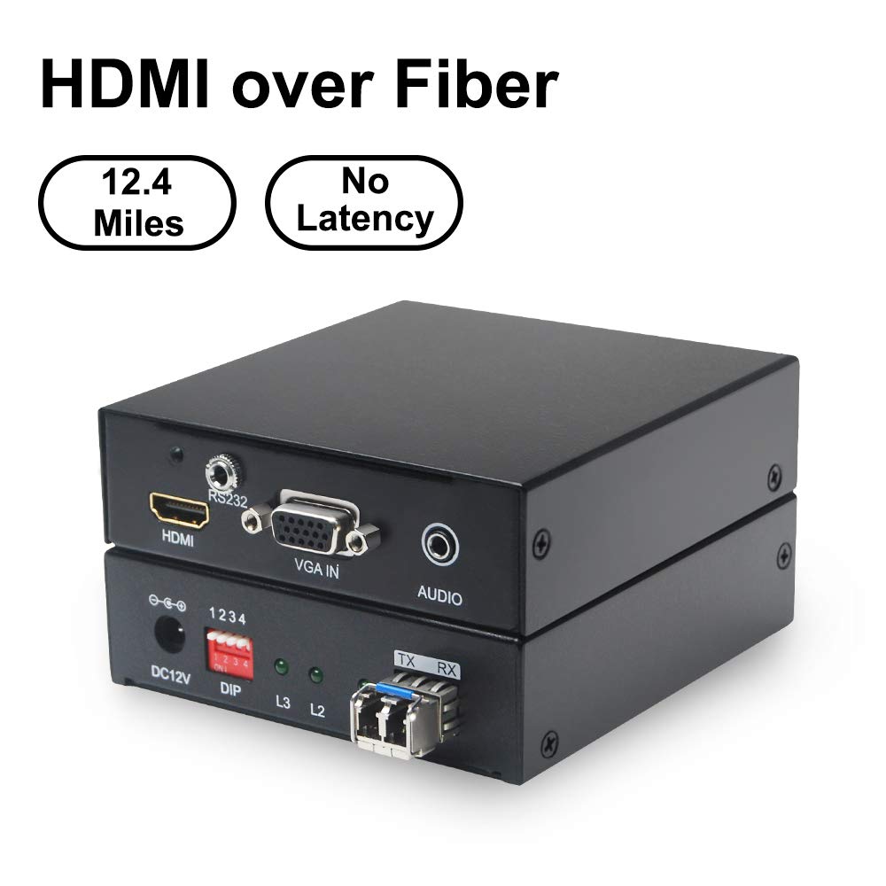 Buy DDMALL ProAV HDMI Over Fiber Optic HDMI Extender Over Single LC Fiber Optic Cable, Full HD