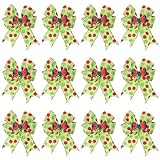 Photo Gallery facaiio set di 12 fiocchi decorativi per albero di natale, 16 x 20 cm, in poliestere, con pois rossi e verdi, per albero di natale, confezioni regalo e decorazioni per la casa Photo Gallery facaiio set di 12 fiocchi decorativi per albero di natale, 16 x 20 cm, in poliestere, con pois rossi e verdi, per albero di natale, confezioni regalo e decorazioni per la casa