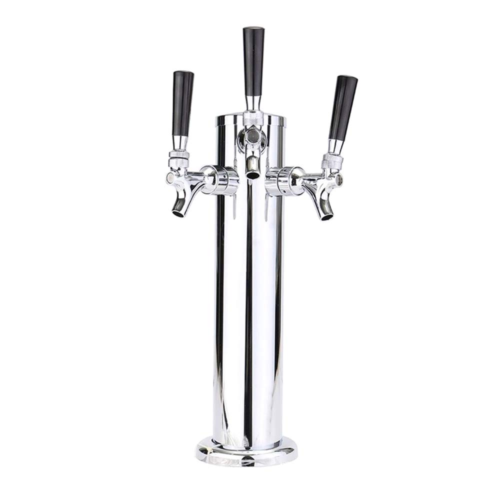 ZMJGLL Beer Tower Dispenser, Stainless Steel Kegerator Kit, 3 Flange Brewing Tower, 36cm Height for Home Bar, Parties, and Picnics.High Quality