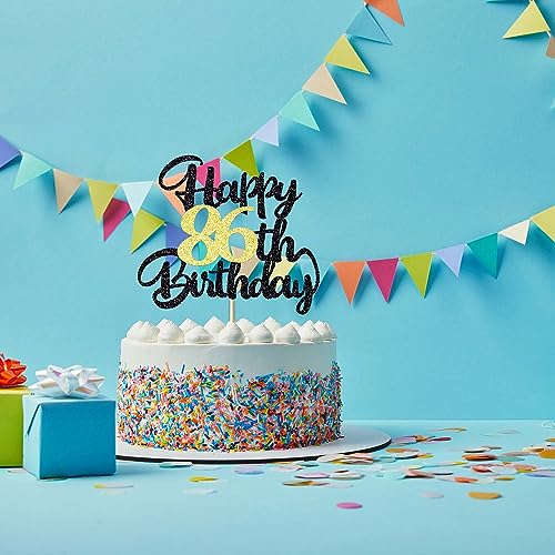 Image of 86th Happy Birthday cake topper happy birthday cake decoration 86th birthday party decoration gift plugin