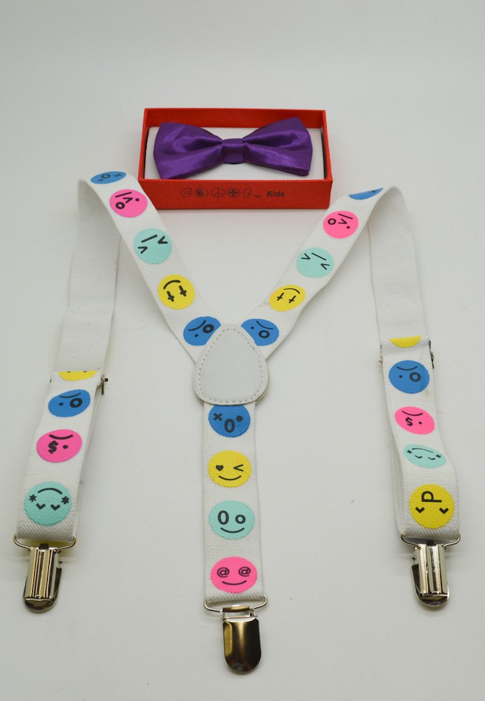 Cute Suspender and Purple Bow Tie for Toddler Baby Boys Girls Child