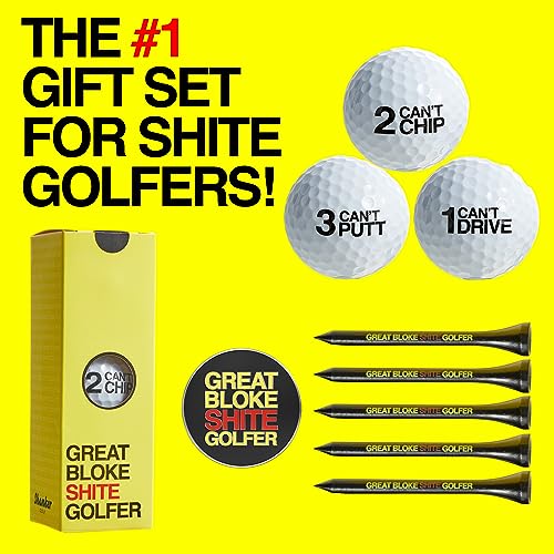 Shanker Golf Balls Gift Set, Shite Golfer Starter Pack, Sleeve of 3 Balls, Ball Marker & Wooden Tees Set - Image 2