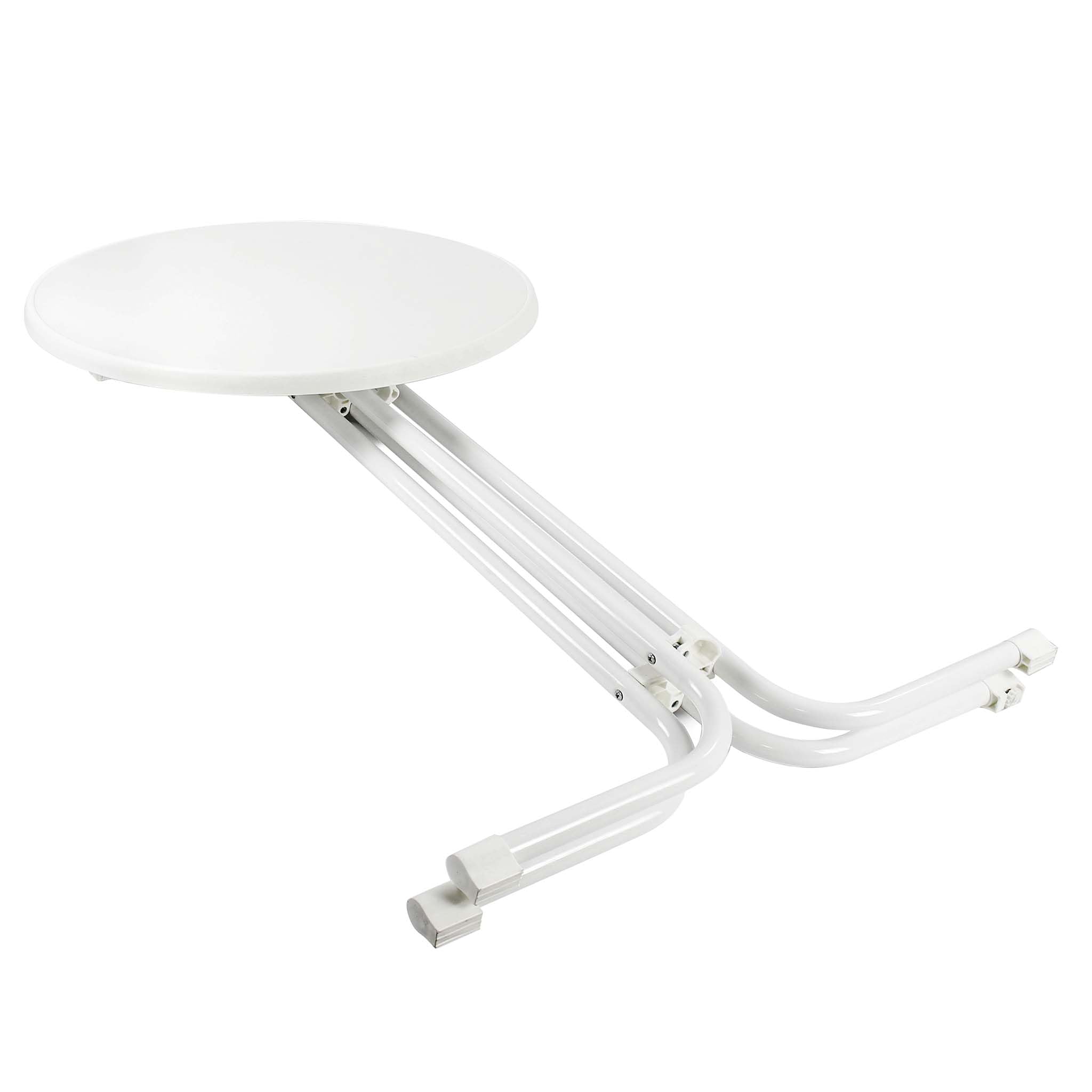 klappbarer Bistrotisch in Weiß Ø80cm runder Stehtisch Indoor/Outdoor Klapptisch 110cm hoch