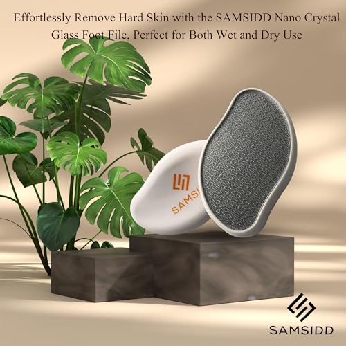 SAMSIDD Crystal Glass Foot File,Comfortable Hand and Foot Grinding Scraper,Wet and Dry feet Use,Smooth and Soft Feet Pedicure Tool for Hard & Dead Heels,Thick Dry Skin - Image 4
