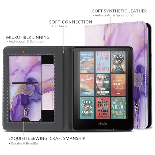 Image of CoBak Case with Stand for Kindle Paperwhite 12th Gen 2024 Released (7 inch) & Kindle Colorsoft Signature Edition - Durable PU Leather Cover with Auto Sleep Wake, Card Slot, Hand Strap Feature