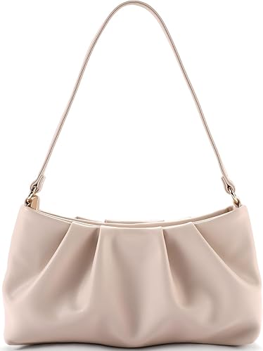 Bolso de mano para mujer, bolso de noche plisado, bolso de hombro con cadena desmontable y correa para el hombro