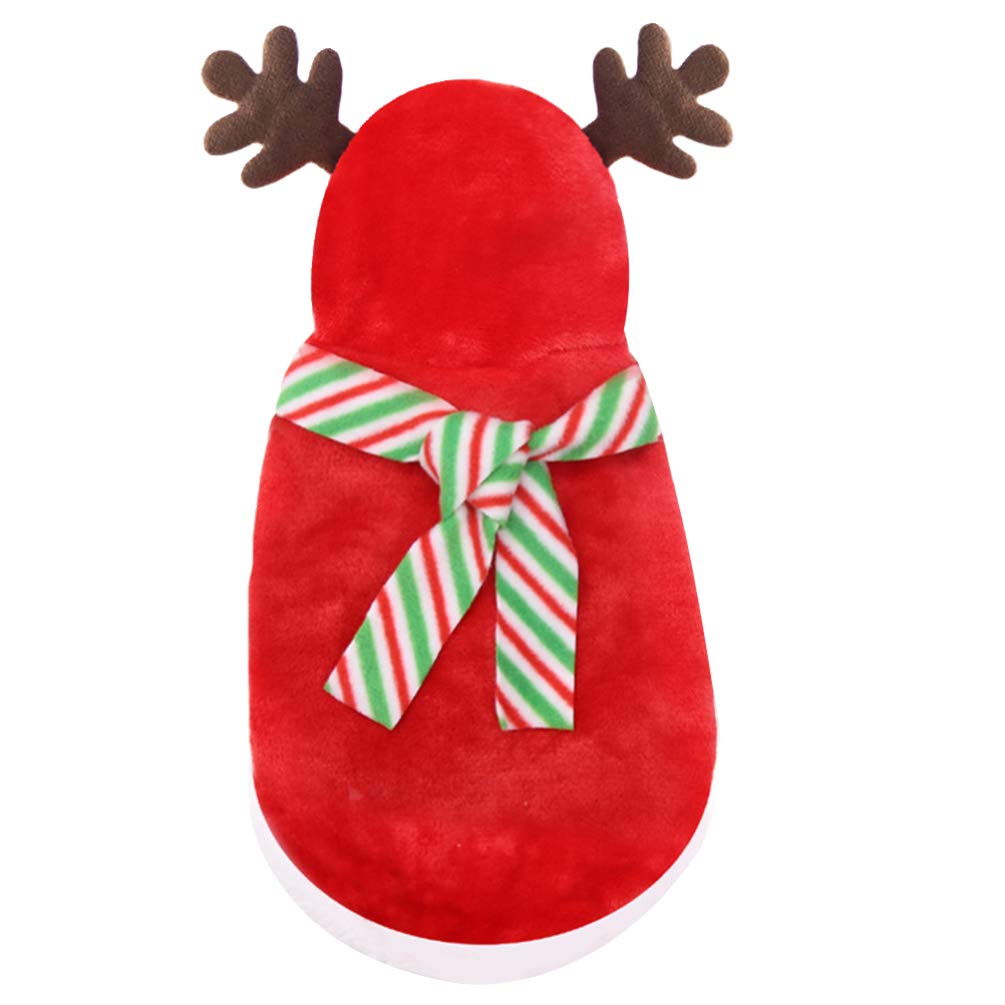 POPETPOP de Mascota Navide?a con Bufanda Dise?o de Reno Disfraz de Cosplay para Perro Sudadera con Capucha para Ropa para Navidad Disfraz de de Peluche de Navidad