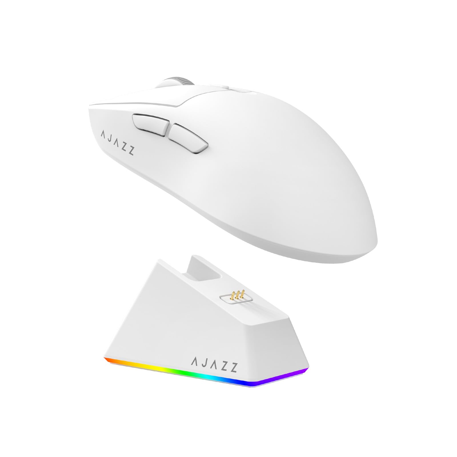 AJAZZ AJ139 V2 MC Wireless Gaming Mouse, PAW3311 Sensor, 24K DPI, 2.4G/USB-C/BT, 66g, White