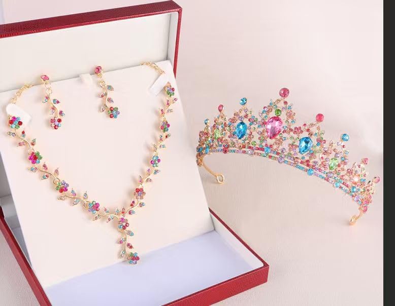 Kamirola Tiaras and Crowns for Women,Tiaras Earrings Necklace, Crystal Bridal Jewelry Set, Costume Party Halloween Prom Pageant Jewelry for Women(TR45) - Image 7