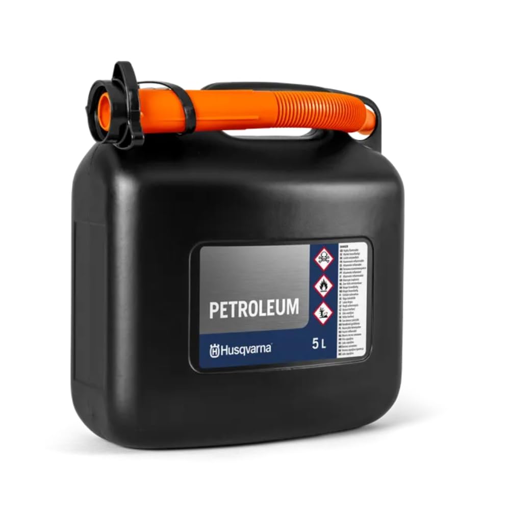 Husqvarna Black 5 Litre Fuel Petrol Mixture Oil Canister With Flexible Spout
