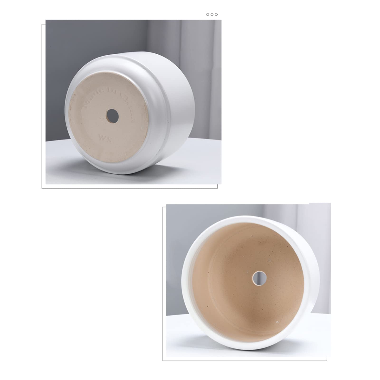 Vasi da Giardino Vasi per Piante in Ceramica per Interni, Vaso da Fiori Moderno con Foro di drenaggio e Vassoio in plastica, Contenitore per Fiori per Decorazioni per la casa e L'Ufficio