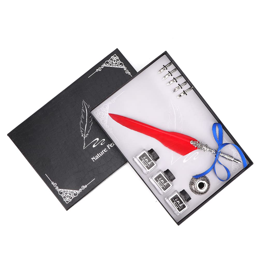 Stylo de calligraphie rétro rouge en zinc pour amateurs d'écriture
